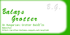 balazs grotter business card